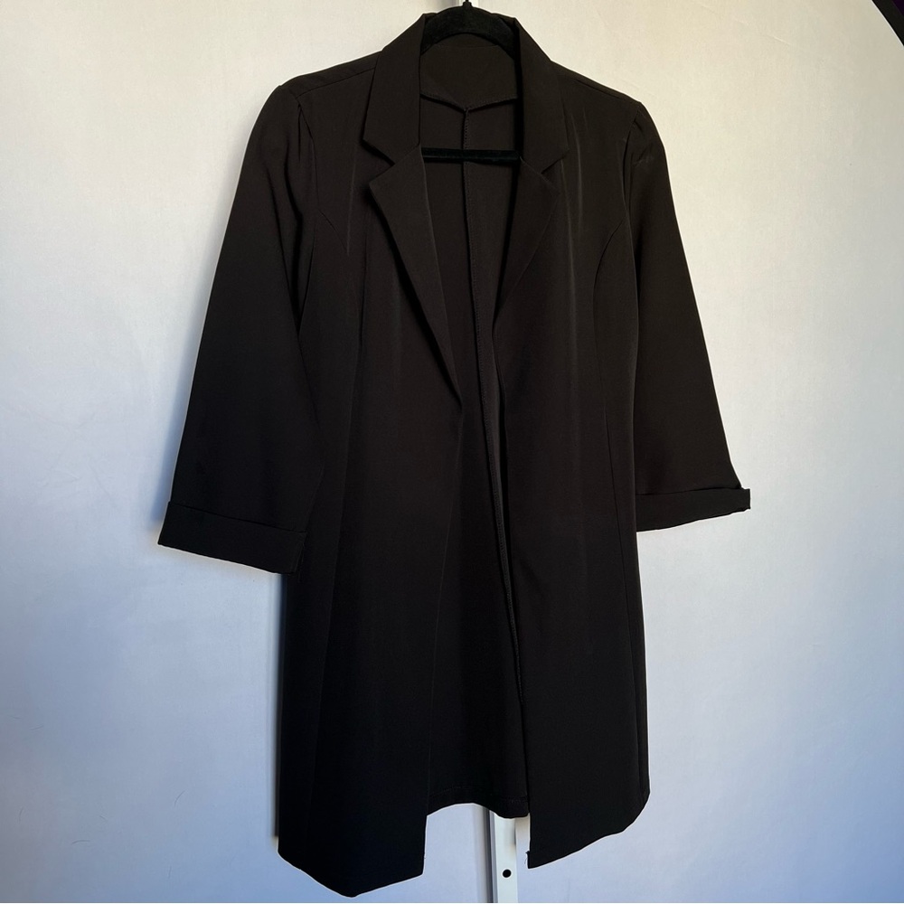 Black Structured Open Blazer Size S
